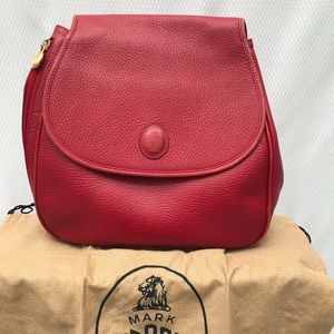 Mark Cross, vintage rare red leather backpack